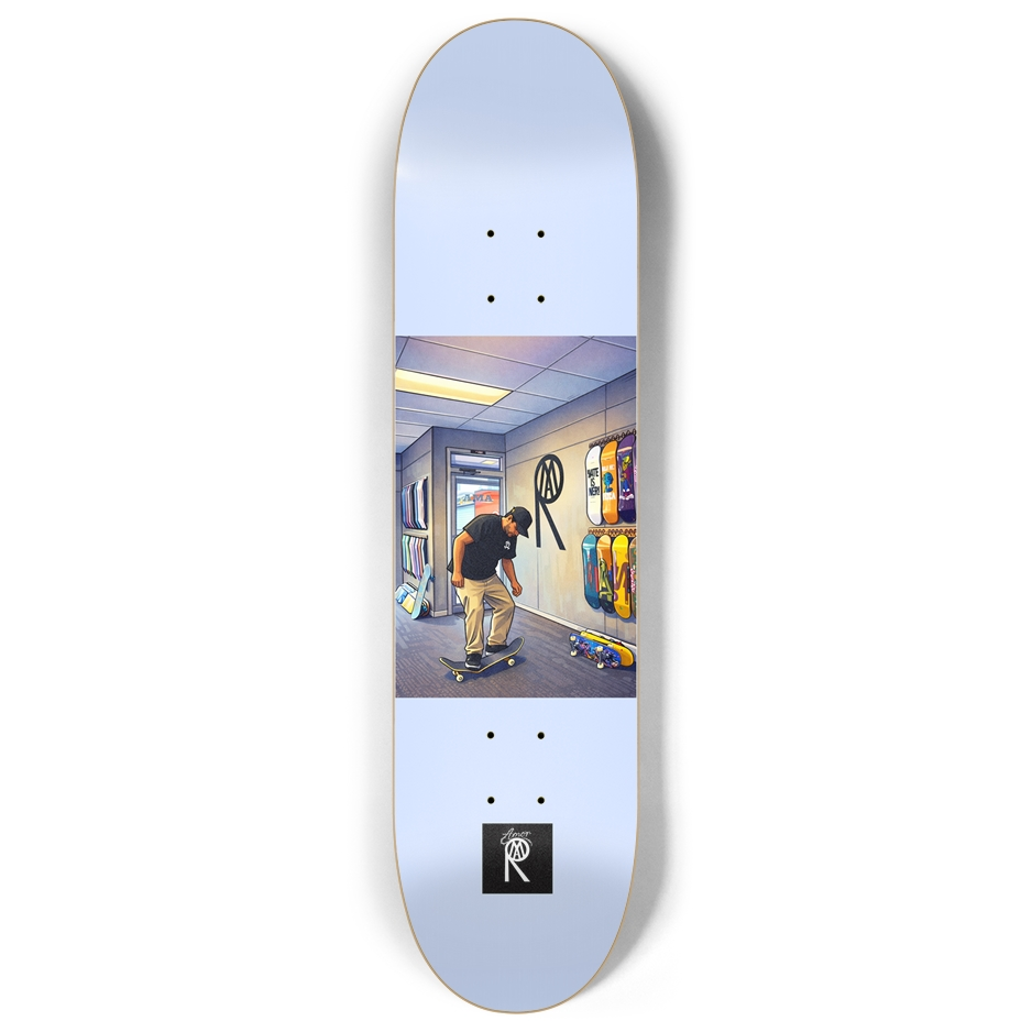 90s Skater walks into a skate shop.